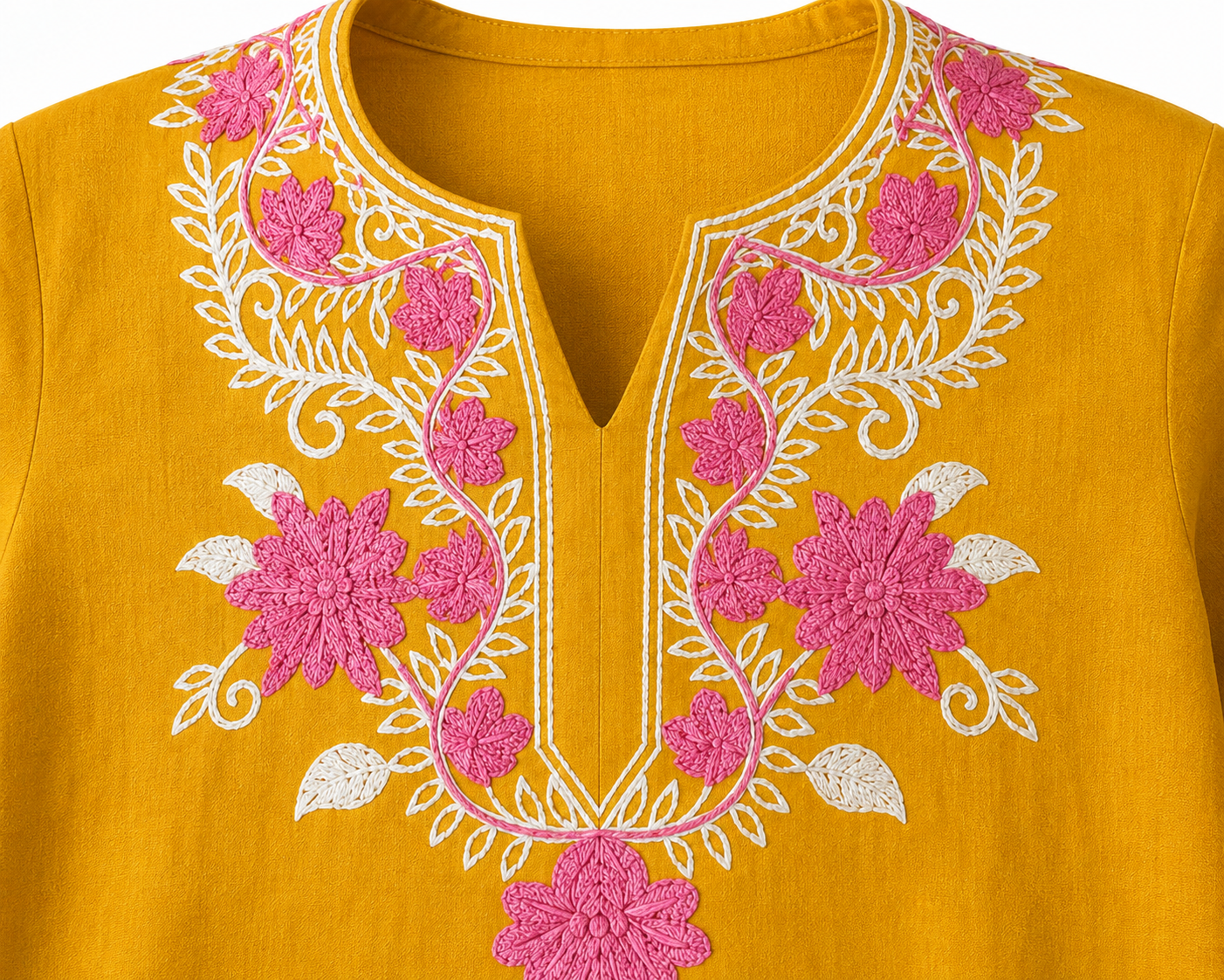 Noor : Aari embroidery summer kurti | Gold